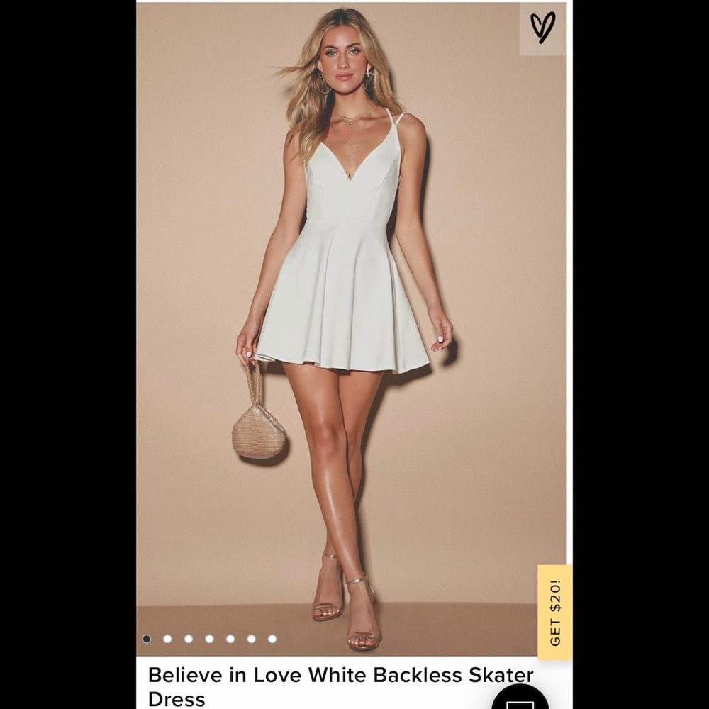 NWT Lulu’s White Skater Dress
